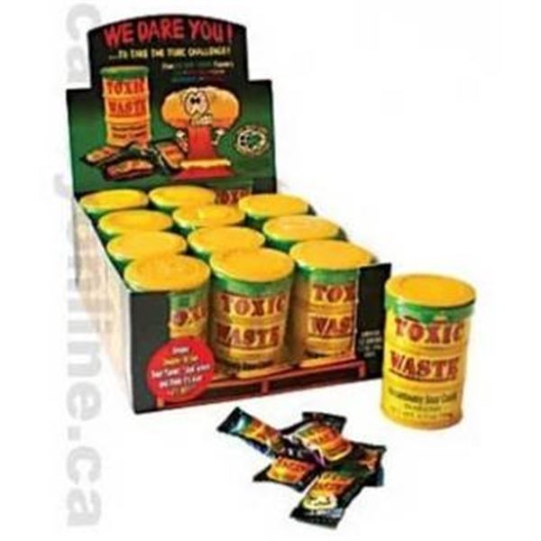 Toxic Waste Hazardously Sour Candy, 12 Drums, Net Wt. 576 g
