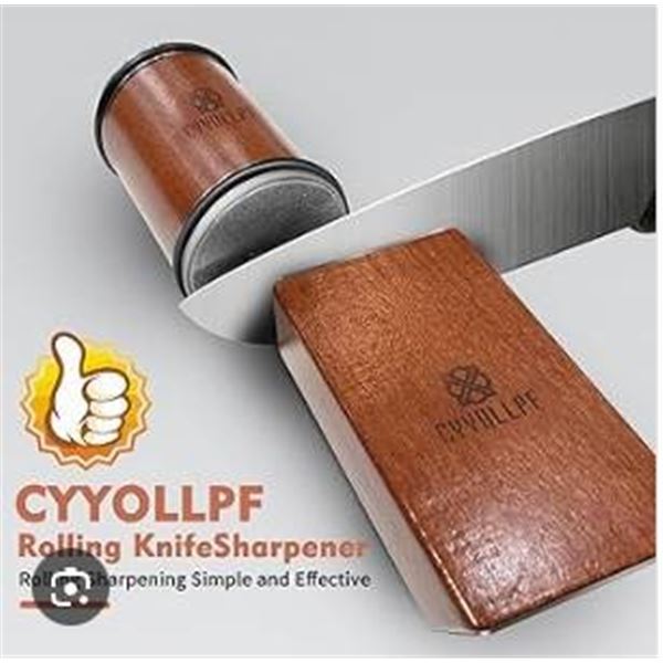 CyYOLLpf Rolling Knife Sharpener for Straight Edge with Magnetic Holder