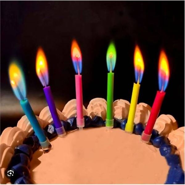 Colorflame Birthday Candles, 12 Count, Multicolor