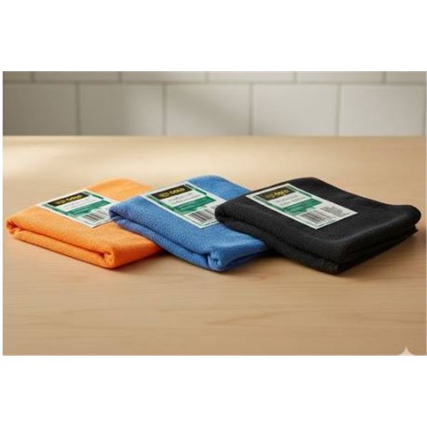 12 Microfibre Cloths in Multiple Colors