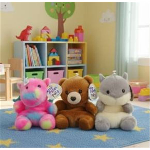 Three Plush Pals Stuffed Animals With Tags