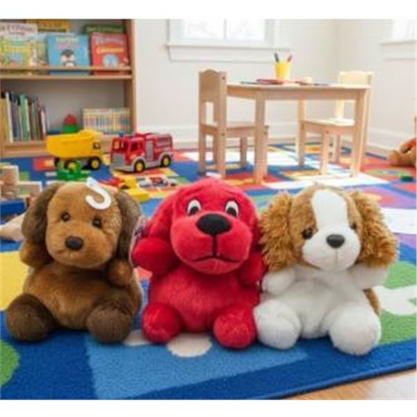 Palm Pals Plush Dog Toys Set of 3 with Tags