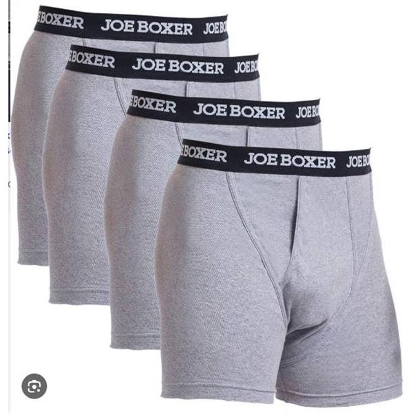 Joe Boxer Men’s Boxer Briefs, 4-Pack, XL Size, 100 Percent Cotton