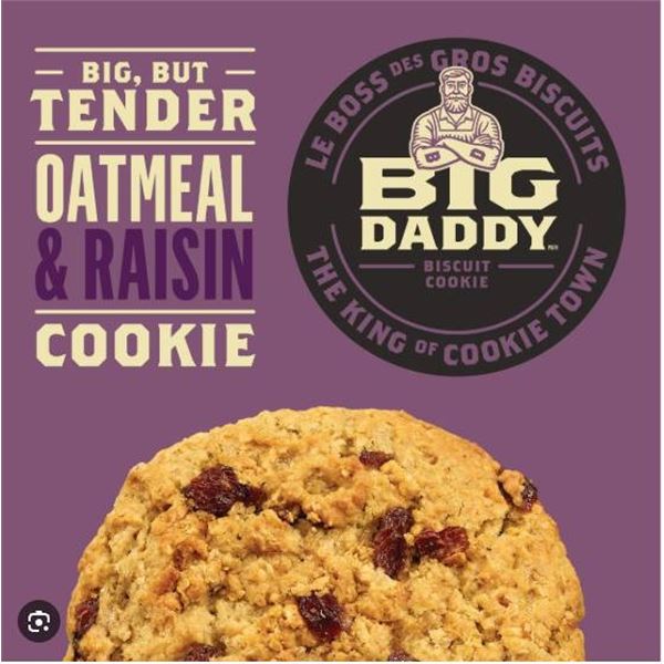 Big Daddy Oatmeal & Raisin Cookie Biscuit Pack – 8 x 100g