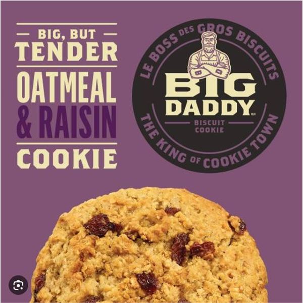 Big Daddy Oatmeal & Raisin Cookie Biscuit Pack – 8 x 100g