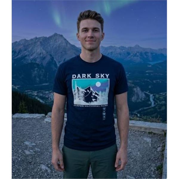 Dark Sky Jasper National Park Heavy Cotton T-Shirt, Size Small
