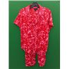 Image 2 : Room Service Red and Pink Floral Pajama Set, Women’s Size Medium