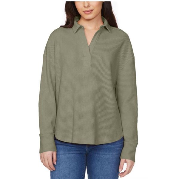 Buffalo David Bitton Women’s Long-Sleeve Top, XXL, Olive Green
