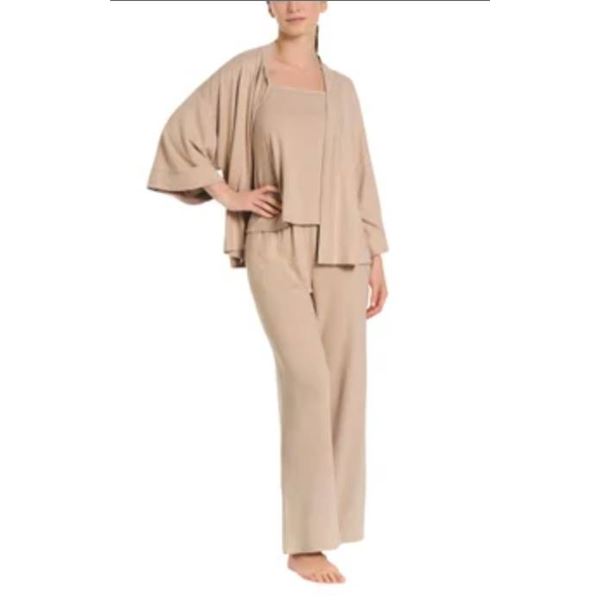 Lemon 3-Piece Sleep Set with Kimono, Camisole, and Pants – Size L/G