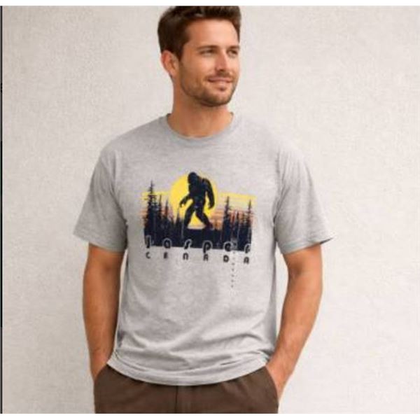 M&O Gold T-Shirt, Jasper Canada Bigfoot Design, Size M