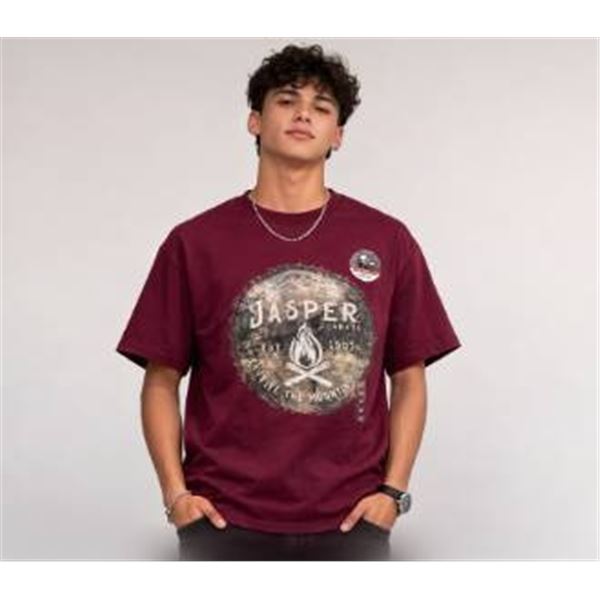 M&O Gold Mediana Maroon T-Shirt, 100% Cotton, Size M