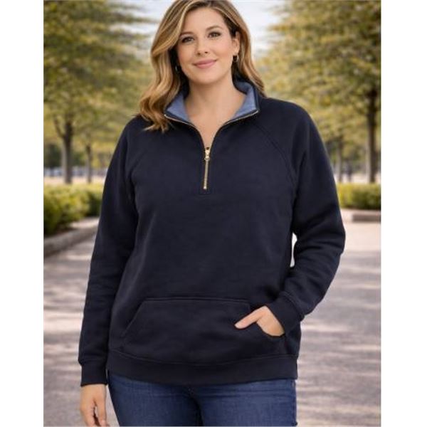 Danskin Women’s XL Quarter-Zip Pullover in Navy Blue