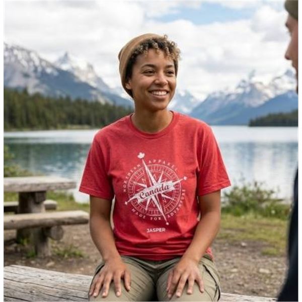 Red Northern Apparel Canada Jasper T-Shirt with Compass Logo