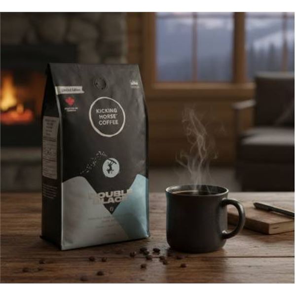 Kicking Horse Coffee Limited Edition Double Black Organic Whole Bean Coffee, 2.2 lb (1 kg) Dark Roas