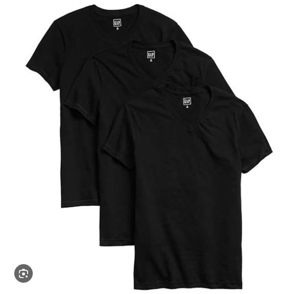 Banana Republic 3-Pack Essential T-Shirts, Size Small/Medium, Black