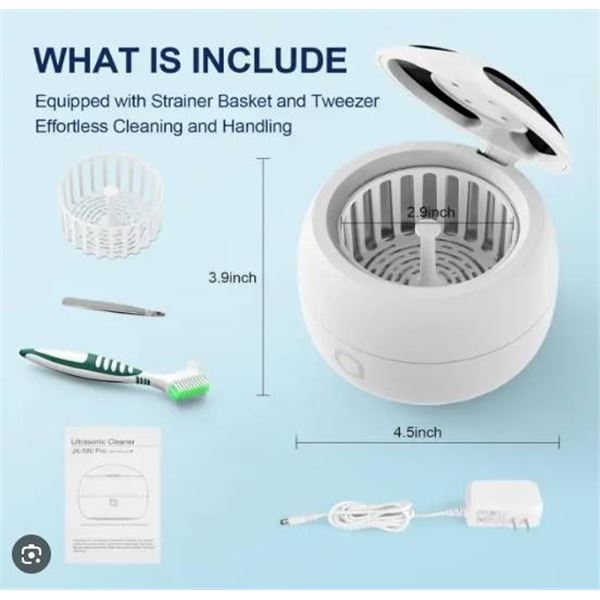 JX-580 Pro Ultrasonic Cleaner With 45kHz Ultrasonic Vibration, 200ml Capacity