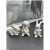 Image 3 : Three White Ceramic Animal Figurines Featuring Rabbits and a Dog
