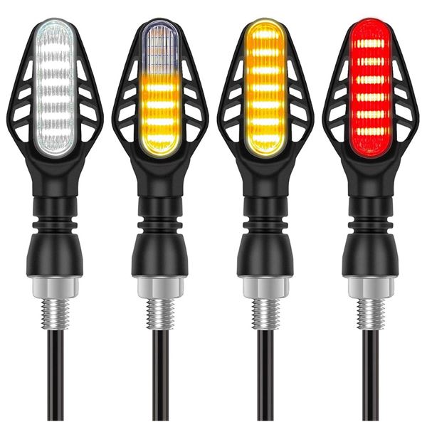 Kinstecks 4PCS Flowing Motorcycle Indicators with LED Blinkers