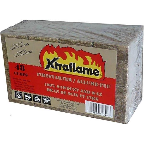 Lot of 4 – Xtraflame Firestarter 100% Wood Fiber with Wax, 48 Cubes Each