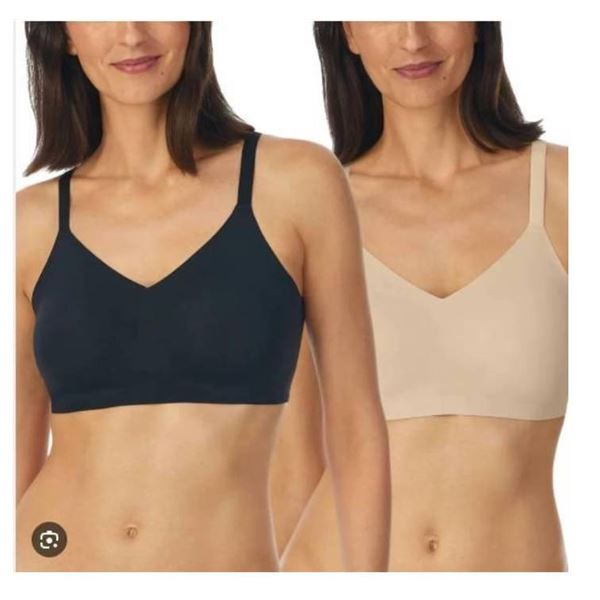 Halston Seamless Bra 2-Pack M/M, Black and Beige