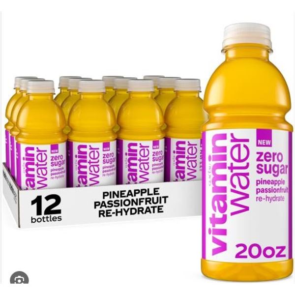Vitamin Water Zero Sugar Pineapple Passionfruit 12 Bottles, 591ml Each