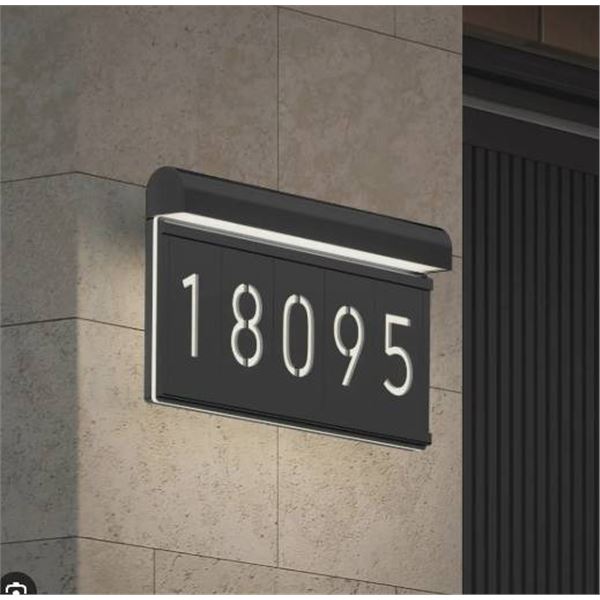 Artika Bowen LED Address Wall Light, Model OUT-BOW5C-C1BL, Black Finish