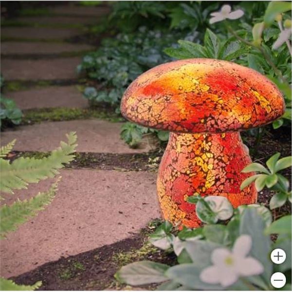 Aurara Solar Mosaic Mushroom Light – Large Mushroom Shape – 10 in