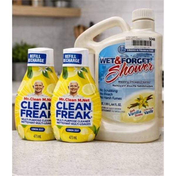 Cleaning Products: Mr. Clean Clean Freak Refill and Wet and Forget Shower Cleaner