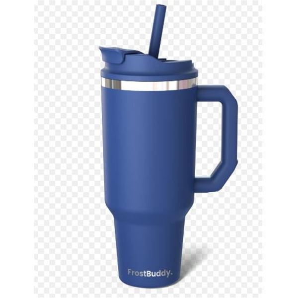FrostBuddy 50 oz Insulated Iced Coffee Mug with Dual Lid Function