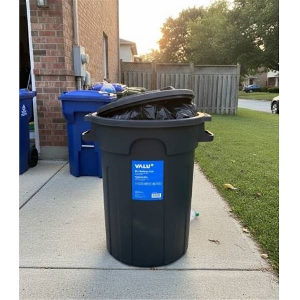 VALU+ 80L Garbage Can With Lid and Handles