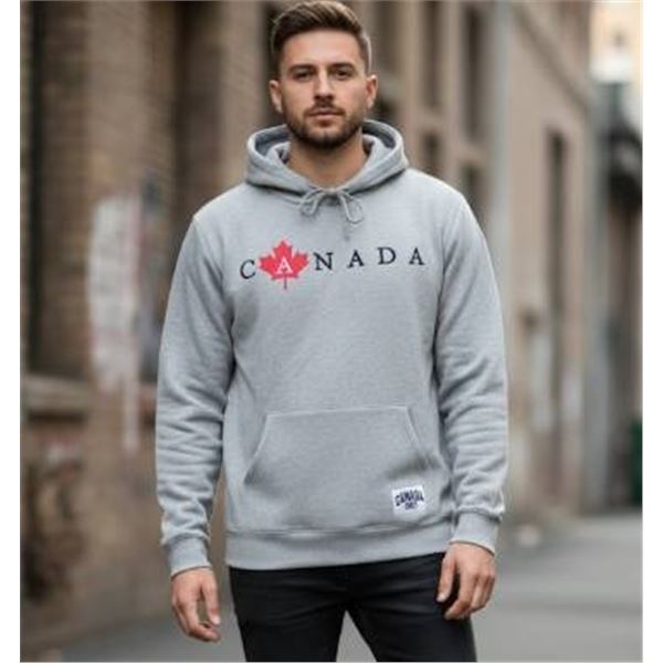 Men’s Canada Hoodie, Gray, Size XL/TG