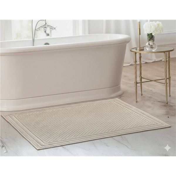 Cotton Woven Bath Mat – 24 x 34 in – Non-Slip Backing