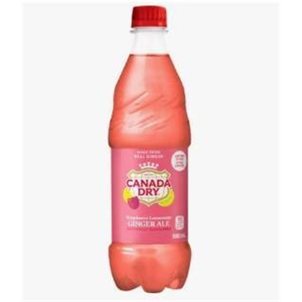 Canada Dry Raspberry Lemonade Ginger Ale, 24 x 500 mL Bottles