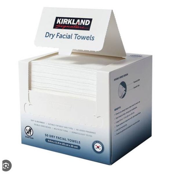 Kirkland Dry Facial Towels, 200 Count, Made in Korea