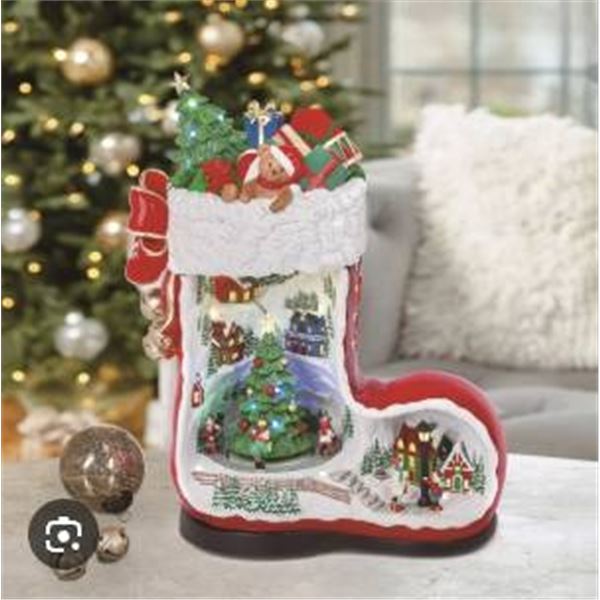 Santa Boot with Music Holiday Decoration