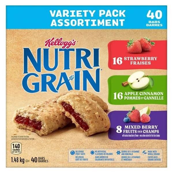 Kellogg’s Nutri-Grain Variety Pack Assortment and General Mills Multi-Grain Cheerios Set