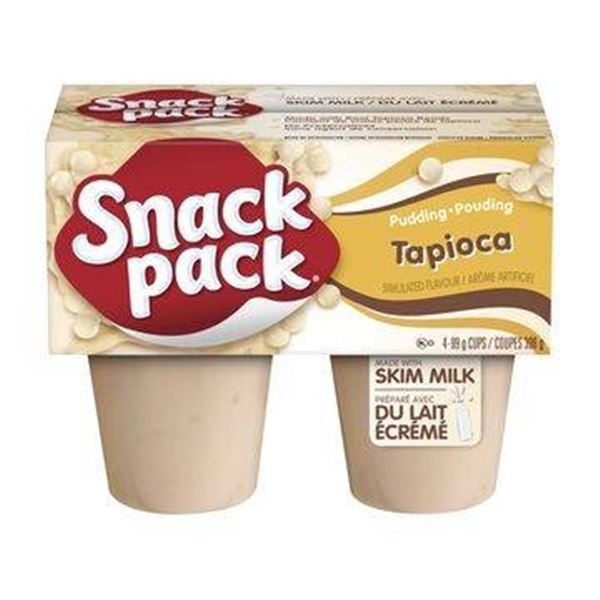 Lot of 12 – Snack Pack Tapioca Pudding Cups With Skim Milk 4 x 99g