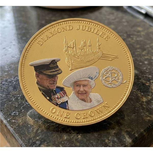 2014 Diamond Jubilee One Crown Elizabeth II Commemorative Coin