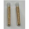 Image 2 : Two Clear Plastic Tubes Containing Metallic Gold-Colored Particles