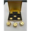 Image 4 : 5 Golden Metal Dice With Case