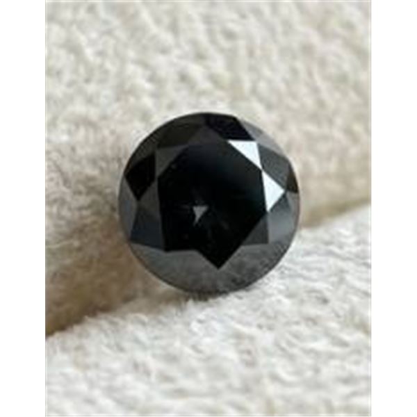 .50 ct Black Moisannite in Round Brilliant Cut with GRA Certification