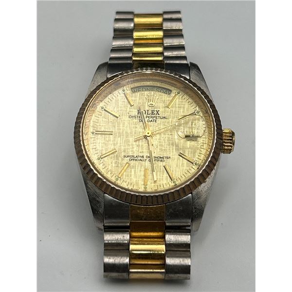 Rolex  (STYLE) Oyster Perpetual Day-Date Men’s Watch with Bi-Metal Bracelet