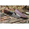 Image 1 : Fixed Blade Hunting Knife with Damascus Steel Blade and Leather Sheath