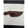 Image 3 : Fixed Blade Hunting Knife with Damascus Steel Blade and Leather Sheath