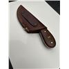 Image 4 : Fixed Blade Hunting Knife with Damascus Steel Blade and Leather Sheath