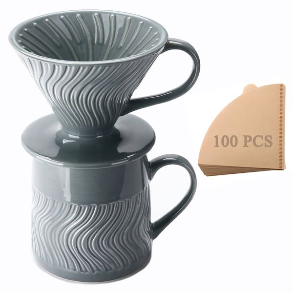 Polydremio Pour Over Coffee Maker Set with Mug and Filters