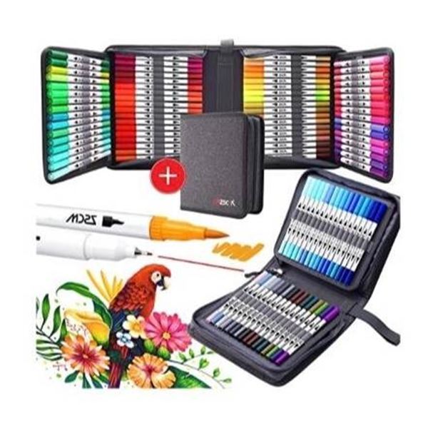 ZSCM Duo Brush Pen Set with 100 Colors and Fine and Brush Tips