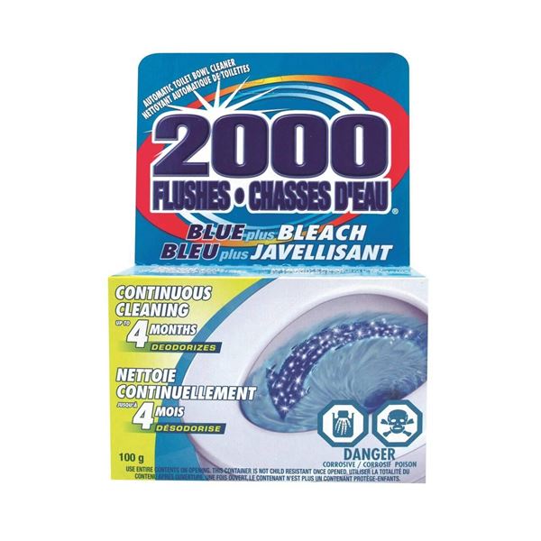 Lot of 6 Units of 2000 Flushes Blue Plus Bleach Automatic Toilet Bowl Cleaner