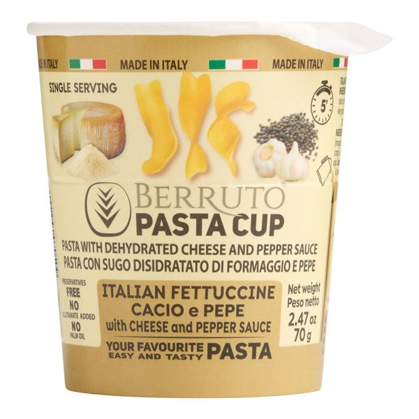 Berruto Pasta Cup Italian Fettuccine 12 x 70g