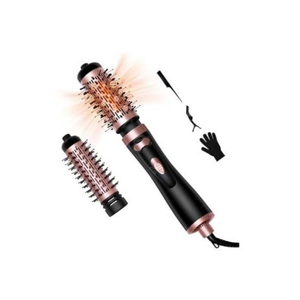 Hair Dryer Brush, 3-in-1 Rotating Round Hot Air Spin Brush with 2 Detachable Brushes